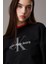 Kadın Ck Monologo French Terry Relaxed Sweatshirt - Siyah 4