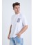 Erkek Oversize Baskılı T-Shirt Beyaz Refuse To Sink 4