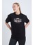 Kadın Oversize Baskılı T-Shirt Siyah Garage 1