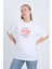 Kadın Oversize Baskılı T-Shirt Beyaz 1950 1