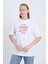 Kadın Oversize Baskılı T-Shirt Beyaz 1950 2