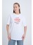 Kadın Oversize Baskılı T-Shirt Beyaz 1950 3