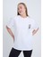 Kadın Oversize Baskılı T-Shirt Beyaz Campfire 3