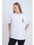 Kadın Oversize Baskılı T-Shirt Beyaz Campfire 4