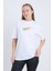 Kadın Oversize Baskılı T-Shirt Beyaz Hot Tennis 1
