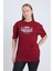 Kadın Oversize Baskılı T-Shirt Bordo Garage 1