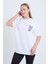 Kadın Oversize Baskılı T-Shirt Beyaz Refuse To Sink 1
