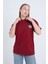 Kadın Oversize Baskılı T-Shirt Bordo Vintage Label 2