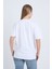 Kadın Oversize Baskılı T-Shirt Beyaz Vintage Logo 5