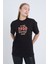 Kadın Oversize Baskılı T-Shirt Siyah Vintage 1950 1