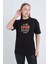 Kadın Oversize Baskılı T-Shirt Siyah Vintage 1950 2