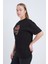 Kadın Oversize Baskılı T-Shirt Siyah Vintage 1950 4