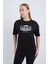 Kadın Oversize Baskılı T-Shirt Siyah Garage 1967 4