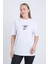 Kadın Oversize Baskılı T-Shirt Beyaz Team 2