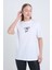 Kadın Oversize Baskılı T-Shirt Beyaz Team 4
