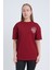 Kadın Oversize Baskılı T-Shirt Bordo Vintage 4