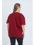 Kadın Oversize Baskılı T-Shirt Bordo Vintage 5