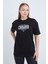 Kadın Oversize Baskılı T-Shirt Siyah California 4