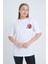 Kadın Oversize Baskılı T-Shirt Beyaz Football Helmet 1