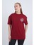 Kadın Oversize Baskılı T-Shirt Bordo Vintage 1