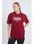 Kadın Oversize Baskılı T-Shirt Bordo California 1