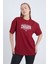 Kadın Oversize Baskılı T-Shirt Bordo California 2