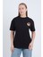 Kadın Oversize Baskılı T-Shirt Siyah Kangaroo 1