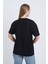 Kadın Oversize Baskılı T-Shirt Siyah Kangaroo 5