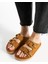 Osso Kadin Hakiki Deri Çift Tokali Coconat Terlik 2