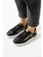 Flexicharm Kadin Hakiki Deri Bagcikli Siyah Rose Gold Sneaker 3