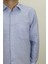 Fistan Store Erkek Mavi Kırçıllı Klasik Kesim Rahat Kalıp Tek Cepli Uzun Kollu Yazlık Gömlek 2