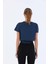 Comfort Kadın Bisiklet Yaka Kısa Kol Navymelanj Crop Top 20868 2
