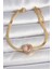 Erb 316L Çelik Gold Renk Italyan Zincir Pembe Zirkon Taşlı Kalp Model Kadın Bileklik 1