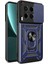 Tecno Camon 30 ile Uyumlu Kılıf Sürgülü Mavi Panther Yüzüklü Silikon Orijinal (Tecno Camon 30 ile Uyumlu, Sürgülü Mavi) 1