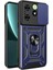 Tecno Spark 20C ile Uyumlu Kılıf Sürgülü Mavi Panther Yüzüklü Silikon Orijinal (Tecno Spark 20C ile Uyumlu, Sürgülü Mavi) 1