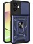 Samsung Galaxy A06 ile Uyumlu Kılıf Sürgülü Mavi Panther Yüzüklü Silikon Orijinal (Samsung Galaxy A06 ile Uyumlu, Sürgülü Mavi) 1