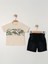 Bizio Erkek Bebek Şortlu Takım 9-24 Ay Bej 1
