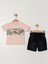 Bizio Erkek Bebek Şortlu Takım 9-24 Ay Pudra 1