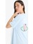 Regular Fit Bisiklet Yaka Sırt Baskılı Kısa Kollu Gecelik-Fall in Lov F6106AX25SM 1