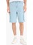 %100 Pamuk Kargo Fit Jean Bermuda Şort E1381AX25SM 1