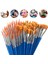 120 Parça Düz ve Yuvarlak Boya Fırçası Seti, Yağlı Suluboya Boya Için (Yurt Dışından) 4