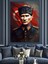 Mustafa Kemal Atatürk ve Bayrak Dekoratif Kanvas - Mdf Ahşap Tablo 4