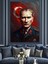 Türk Bayrağı ve Mustafa Kemal Atatürk Dekoratif Kanvas - Mdf Ahşap Tablo 2