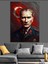 Türk Bayrağı ve Mustafa Kemal Atatürk Dekoratif Kanvas - Mdf Ahşap Tablo 3