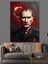 Türk Bayrağı ve Mustafa Kemal Atatürk Dekoratif Kanvas - Mdf Ahşap Tablo 4