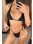 Kadın Siyah Yandan Bağlamalı Tangalı Üçgen Bikini Mayo Takımı 4