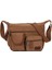 Kahverengi Tarzı Omuz Çantası Unisex Kanvas Büyük Kapasiteli Çok Cepli Vintage Şık Düz Cross-Body Günlük Seyahat Tote Moda Retro (Yurt Dışından) 1