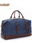 Lacivert Tarzı Vintage Kanvas Seyahat Çantası Deli At Derisi Erkekler Duffle Bag Tek Omuzlu Bagaj Büyük Hafta Sonu Çantası Gece Çantaları (Yurt Dışından) 1