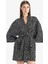 Regular Fit Desenli Kuşaklı Pamuklu Kimono-Fall in Love D0453AX25SP 1