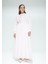 Relax Fit Bisiklet Yaka Kuşaklı Poplin Uzun Kollu Maxi Tesettür Elbise F1382AX25SM 1